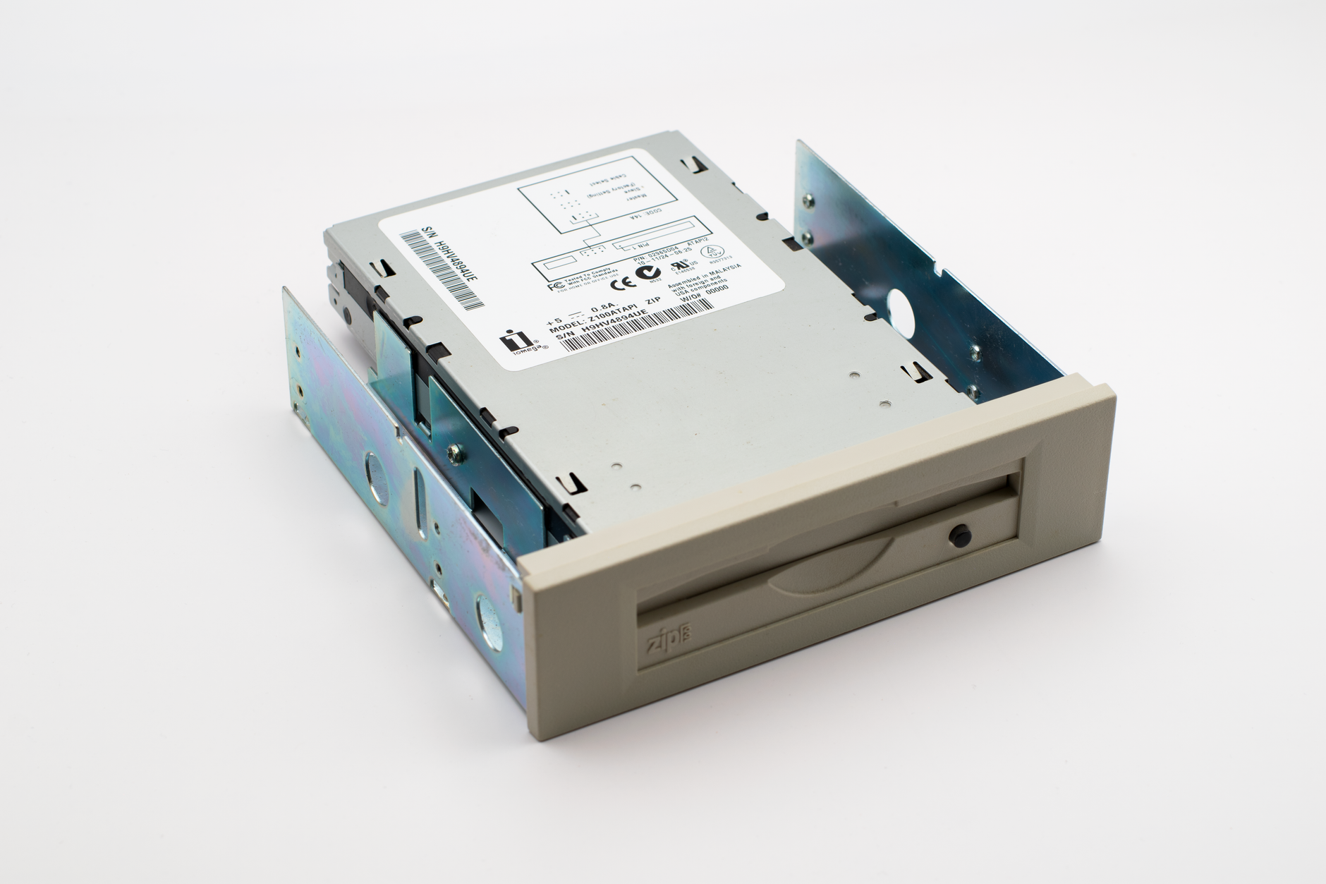 Classic internal Zip drive for data storage and transfer.